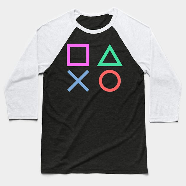 Playstation Baseball T-Shirt by hellomammoth